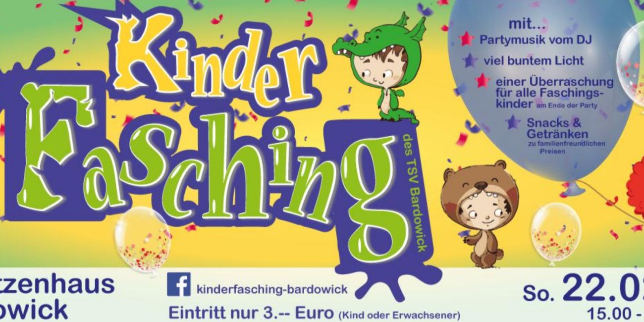 Kinderfasching 2026 beim TSV Bardowick am 22.02.2026