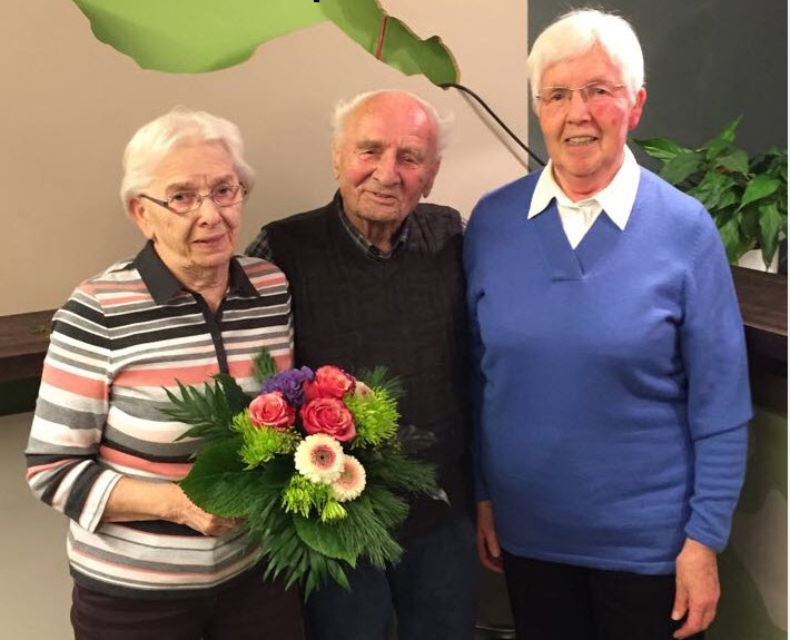 Die Jubilare Gertrud Schulz, Otto Koch und Adele Schmidt (von links nach rechts)