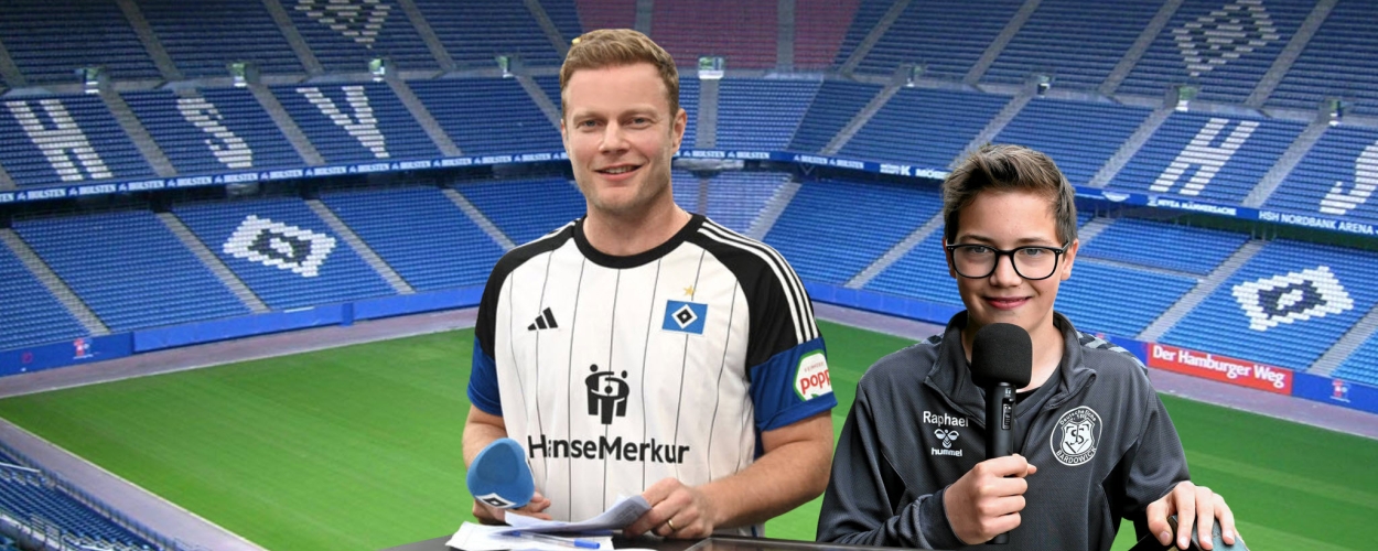 Unser Stadionsprecher Raphael Legrand hospitiert bei HSV "Stübi"